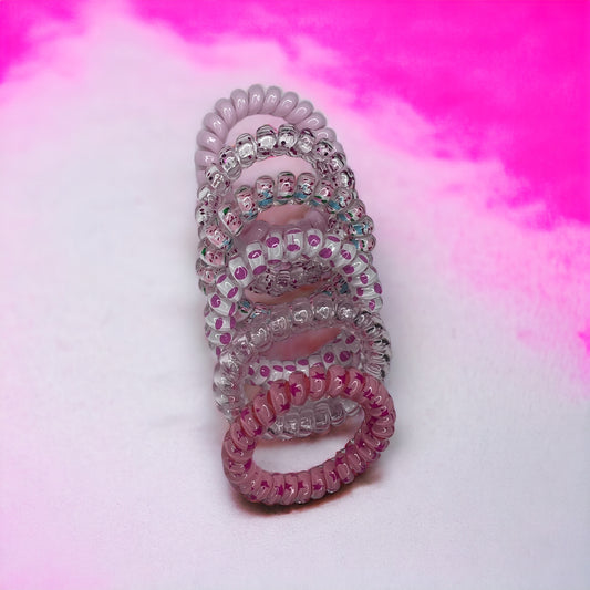 PINK COIL HAIR TIES