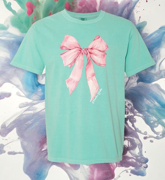 GIRLIE PINK BOW TEE